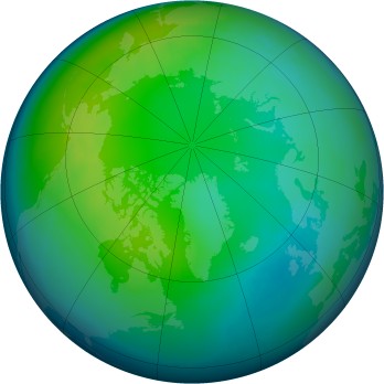 Arctic ozone map for 2001-11